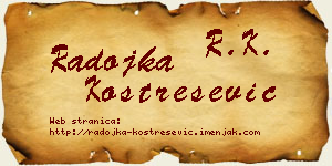 Radojka Kostrešević vizit kartica